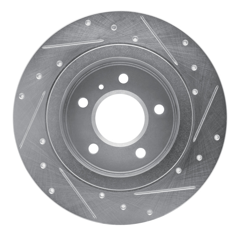 Buick Lucerne Brake Rotor (1) - Rear Left - R1 Concepts - Drilled & Slotted - Silver - `06-`11